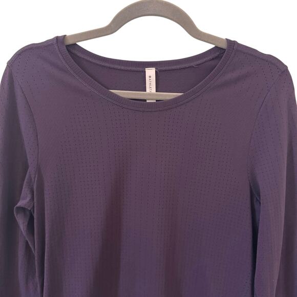 Athleta In Motion Seamless Long Sleeve Top in "Deep Crocus Violet" Purple Size S - Picture 2 of 7